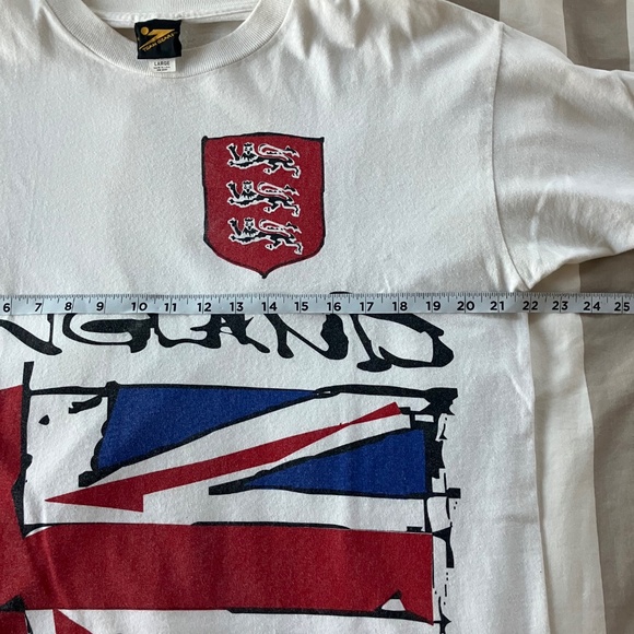 England Team Gear 1994 World Cup USA White Tee Sz Large - Picture 5 of 6